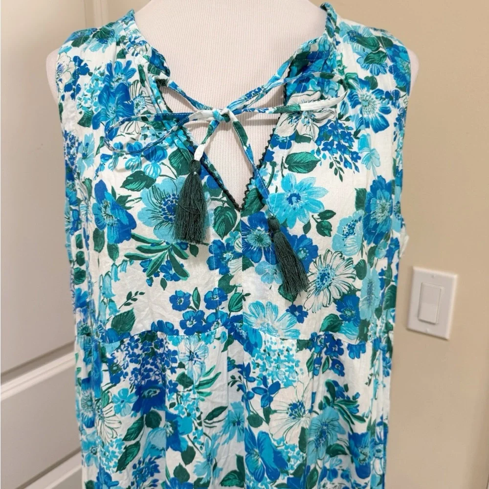 NWOT Tuckernuck Paloma Beach Caftan Blooming Garden Salty Maxi Dress Size XL - Picture 4 of 9